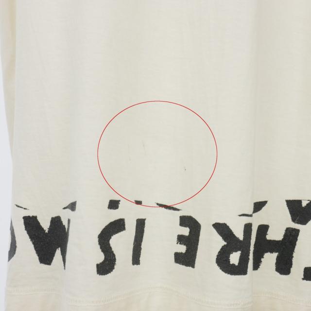 【中古】メゾンマルジェラ MM6 エイズプリント Tシャツ カットソー オーバーサイズ 半袖 Sサイズ オフホワイト 白_4