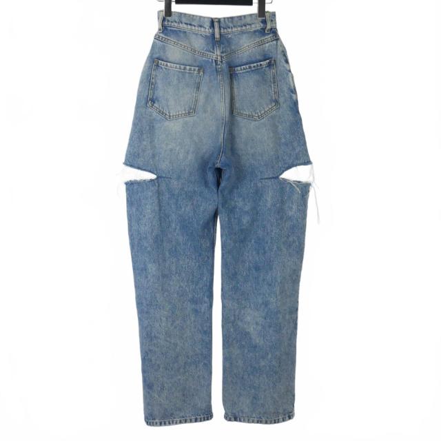 【中古】メゾンマルジェラ Maison Margiela 21SS スラッシュディテール デニムパンツ ワイド 38 水色_4