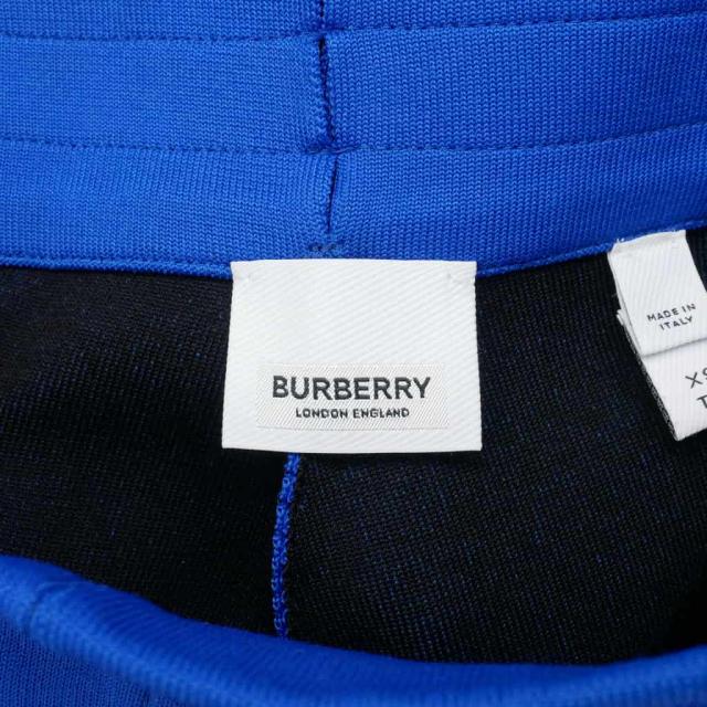 【中古】バーバリー BURBERRY チェーンプリント ジャージーパンツ センタータック XS 青 ブルー レディース_6