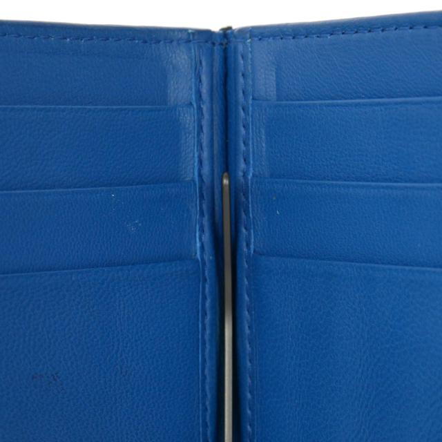【中古】ボッテガヴェネタ BOTTEGA VENETA イントレチャート マネークリップ カードケース 札入れ 黒 ブラック ブルー_3