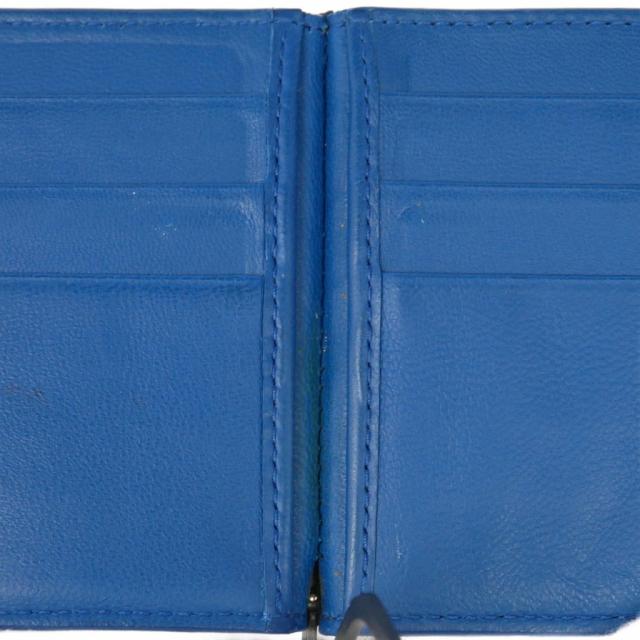 【中古】ボッテガヴェネタ BOTTEGA VENETA イントレチャート マネークリップ カードケース 札入れ 黒 ブラック ブルー_5