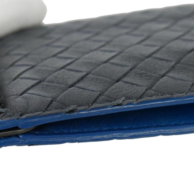 【中古】ボッテガヴェネタ BOTTEGA VENETA イントレチャート マネークリップ カードケース 札入れ 黒 ブラック ブルー_6
