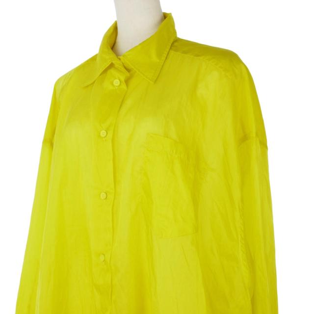 【中古】メゾンマルジェラ Maison Margiela 19SS ナイロン シャツ オーバーサイズ 長袖 ロング丈 XS 黄色_2