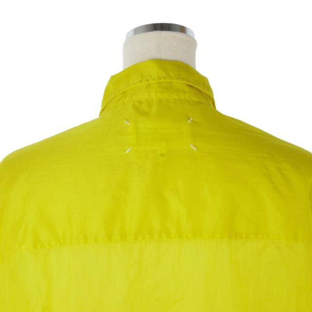 【中古】メゾンマルジェラ Maison Margiela 19SS ナイロン シャツ オーバーサイズ 長袖 ロング丈 XS 黄色_4