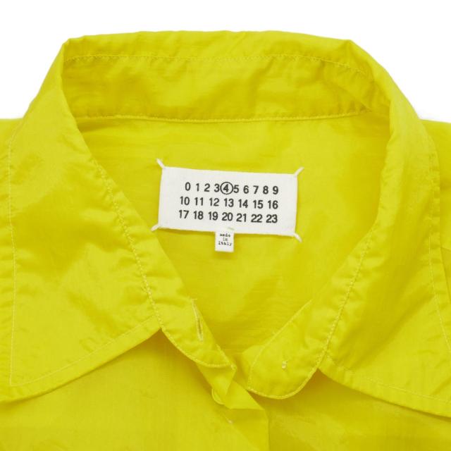 【中古】メゾンマルジェラ Maison Margiela 19SS ナイロン シャツ オーバーサイズ 長袖 ロング丈 XS 黄色_5