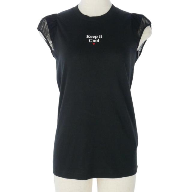 【中古】未使用品 ディースクエアード DSQUARED2 22SS Cap Sleeves Cool TeeＴシャツ カットソー 半袖 XXS 黒
