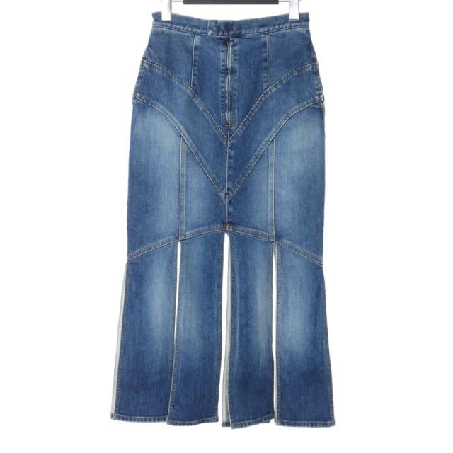 【中古】フェティコ FETICO WASHED SLIT DENIM SKIRT ウォッシュドスリットデニムスカート ジーンズ 2 インディゴ