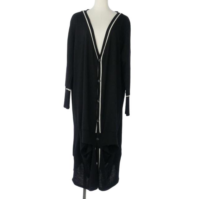 【中古】ワイズ Y's RISMAT by Y's 18AW PRE ロングカーディガン 長袖 Vネック ライン ウール 2 黒 ブラック