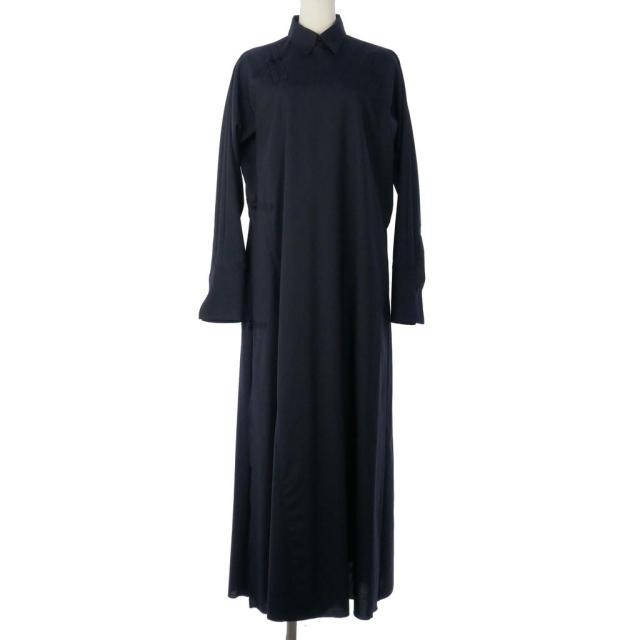 【中古】ワイズ Y's Pink 24SS チャイナ シャツ ワンピース 長袖 ロング丈 1 紺 ネイビー YS-D45-130