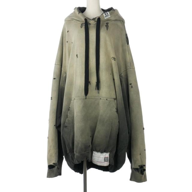 【中古】ミハラヤスヒロ MIHARA YASUHIRO Sunfaded Huge Hoodie サンフェード加工 コットンフーディー パーカー 38 灰