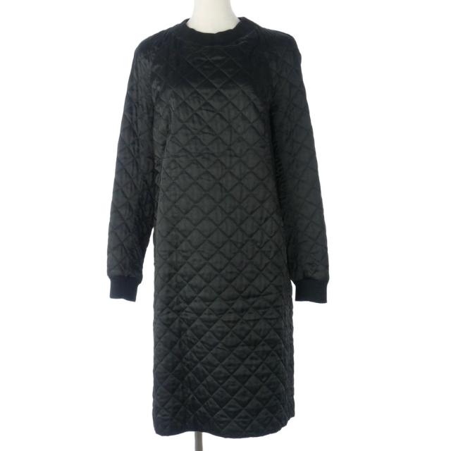 【中古】ドリスヴァンノッテン DRIES VAN NOTEN キルティング ワンピース 長袖 ひざ丈 無地 36 黒 ブラック