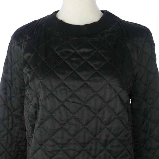 【中古】ドリスヴァンノッテン DRIES VAN NOTEN キルティング ワンピース 長袖 ひざ丈 無地 36 黒 ブラック_1