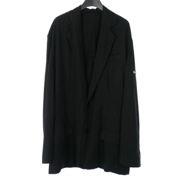 【中古】バレンシアガ BALENCIAGA UNISEX フレアスリーブ オーバーサイズ ジャケット シングルブレスト L 黒