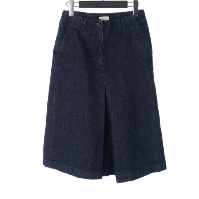 【中古】ドリスヴァンノッテン DRIES VAN NOTEN デニム コットンスカート 膝丈 34 青 インディゴ レディース