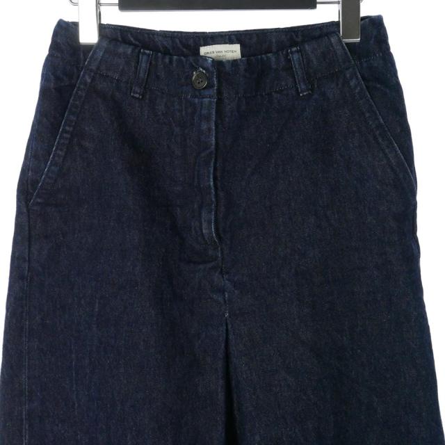 【中古】ドリスヴァンノッテン DRIES VAN NOTEN デニム コットンスカート 膝丈 34 青 インディゴ レディース_1