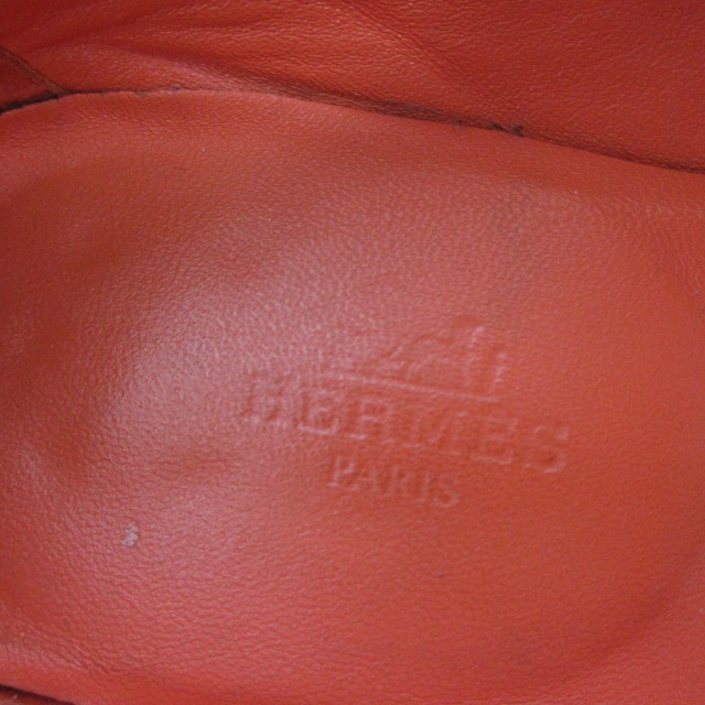 【中古】エルメス HERMES モカシン ロワイヤル タッセル ローファー Hロゴ バイカラー スエード パープル オレンジ 37_2