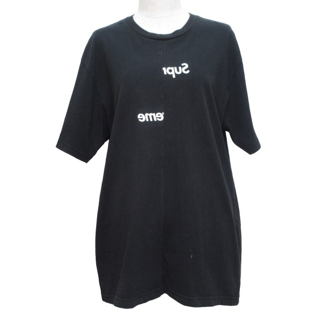 【中古】シュプリーム SUPREME ×COMME des GARCONS SHIRT Tシャツ 半袖 ブラック Mサイズ E0712006209 レディース