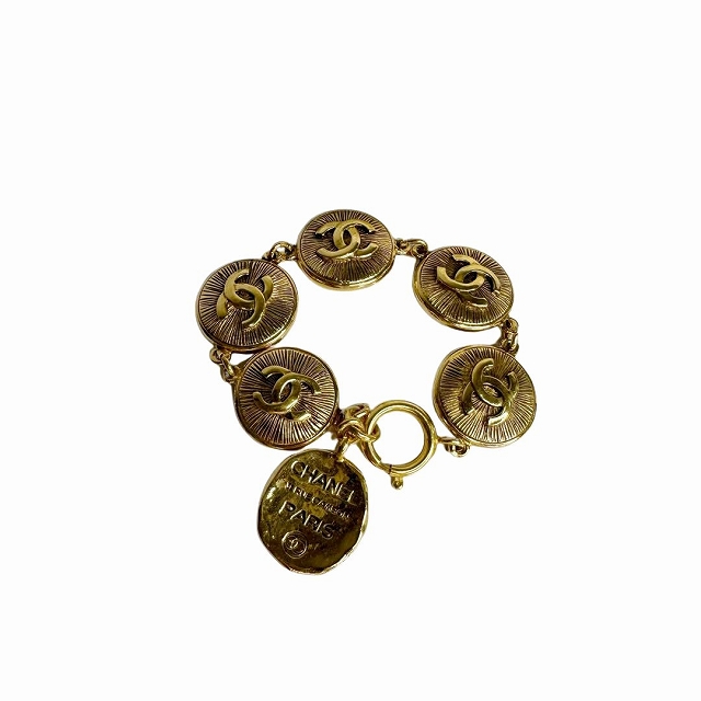 【中古】シャネル CHANEL ヴィンテージ ココマーク ブレスレット　美品 レディースの通販は