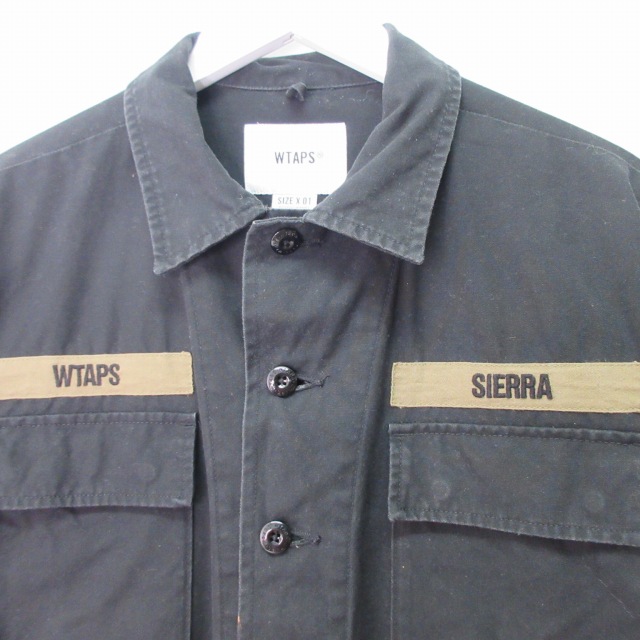 【中古】ダブルタップス WTAPS 長袖 シャツ ジャケット ロゴ 01 Sサイズ相当 ブラック k1428 1220 メンズ 中古】ダブルタップス WTAPS 長袖 シャツ ジャケット ロゴ 01 Sサイズ