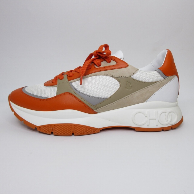 中古】ジミーチュウ JIMMY CHOO 美品 スニーカー オレンジ ホワイト 46