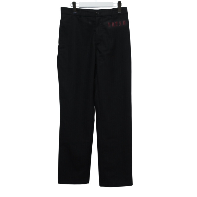 【中古】MASU パンツ ロング ウール ストライプ 46 Mサイズ相当 ブラック k1912 0429 メンズ