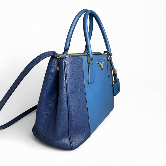 【中古】プラダ PRADA  サフィアーノレザー トートバッグ バイカラー レディース 中古】プラダ PRADA サフィアーノレザー トートバッグ バイカラー