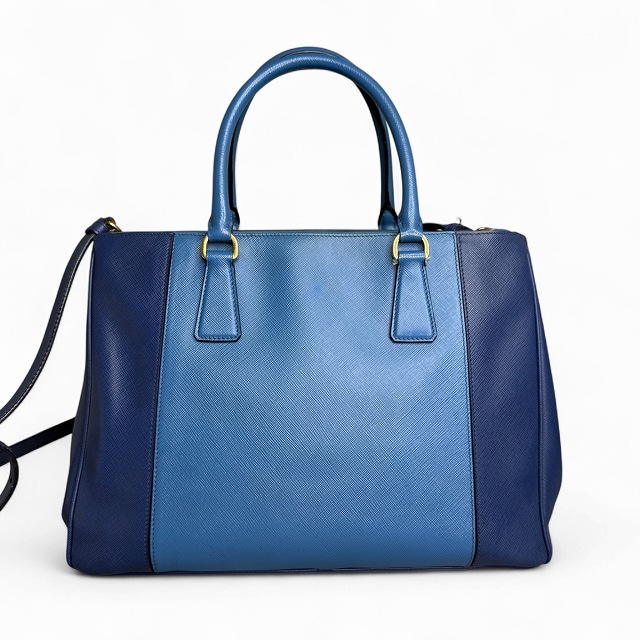 中古】プラダ PRADA サフィアーノレザー トートバッグ バイカラー