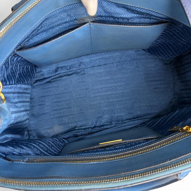 PRADA ガレリア サフィアーノレザー バイカラートートバッグ