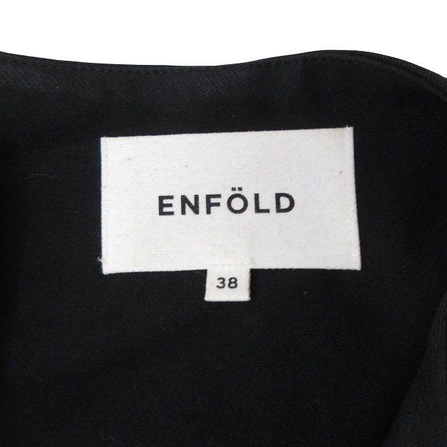 中古】ENFOLD 長袖 ジャケット コート ノーカラー ボタンレス 38 M