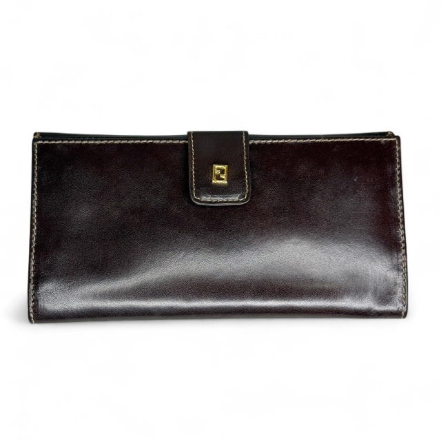 【中古】フェンディ FENDI 長財布 レザー ブラウン k263436 1009  レディース