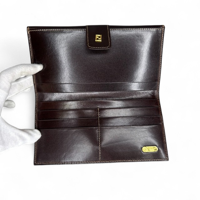 中古】フェンディ FENDI 長財布 レザー ブラウン k263436 1009
