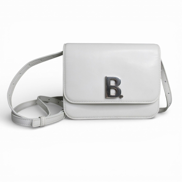 【中古】バレンシアガ BALENCIAGA ビードット ショルダーバッグ クロスボディ ホワイト E01090126429 0119