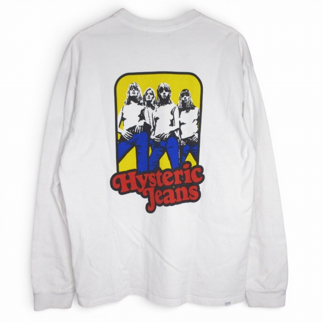 【中古】ヒステリックグラマー HYSTERIC GLAMOUR Tシャツ 長袖 ロンＴ バックプリント デニムガールロゴ Mサイズ