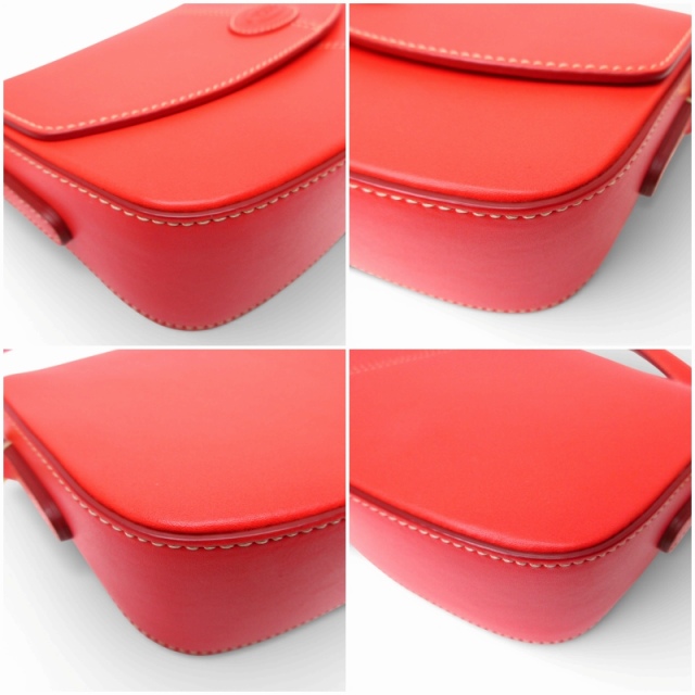 【中古】トッズ TOD'S 美品 Cバッグ ショルダーバッグ クロスボディバッグ ロゴ レザー レッド E02180526341_4