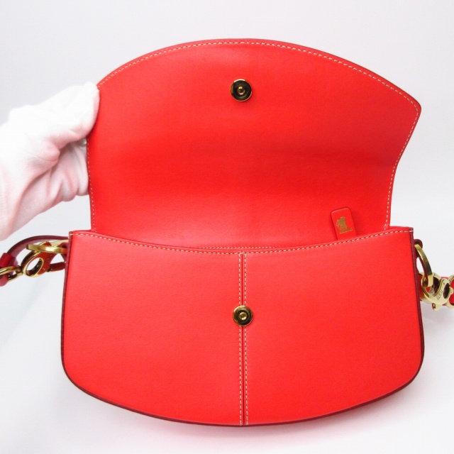 【中古】トッズ TOD'S 美品 Cバッグ ショルダーバッグ クロスボディバッグ ロゴ レザー レッド E02180526341_5