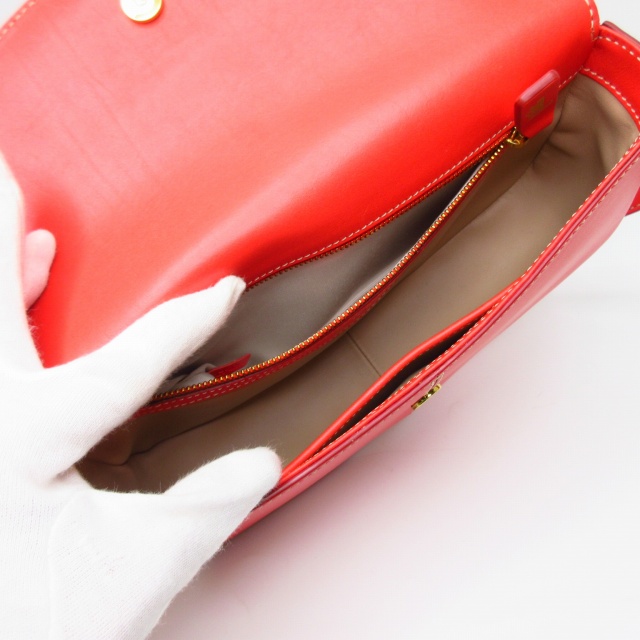 【中古】トッズ TOD'S 美品 Cバッグ ショルダーバッグ クロスボディバッグ ロゴ レザー レッド E02180526341_7