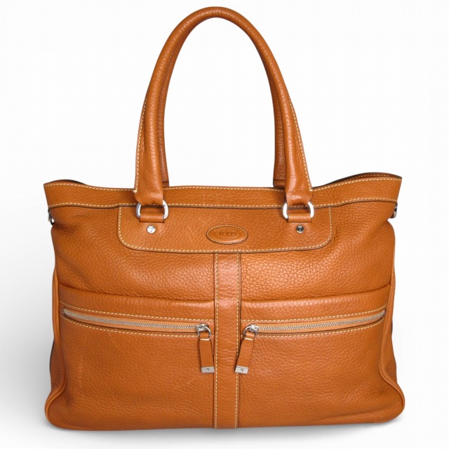 【中古】トッズ TOD'S トートバッグ レザー ライトブラウン E0227032694 レディース