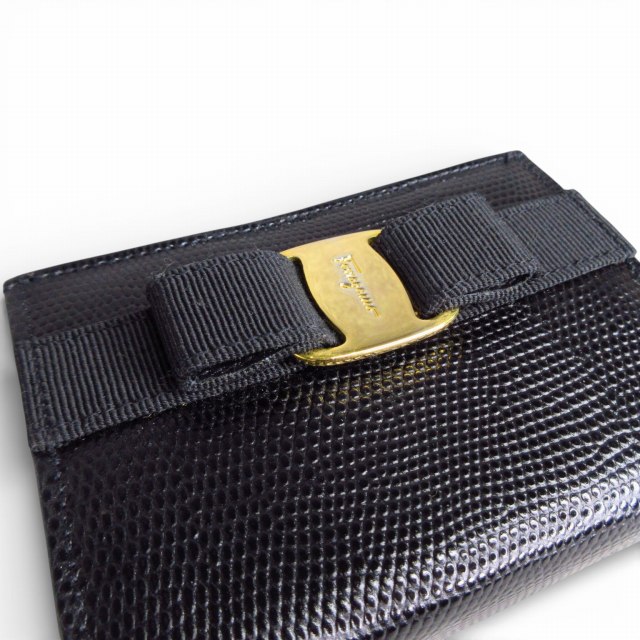 【中古】サルヴァトーレフェラガモ Salvatore Ferragamo 美品 ヴァラリボン ポーチ 223057 ブラック k375010_6