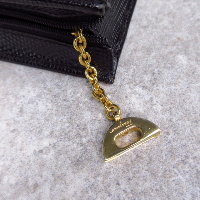 【中古】サルヴァトーレフェラガモ Salvatore Ferragamo 美品 ヴァラリボン ポーチ 223057 ブラック k375010_8