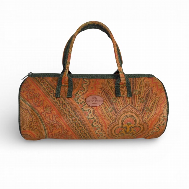 【中古】エトロ ETRO 美品 ミニボストンバッグ ペイズリー柄 ライトブラウン系 k375110 レディース