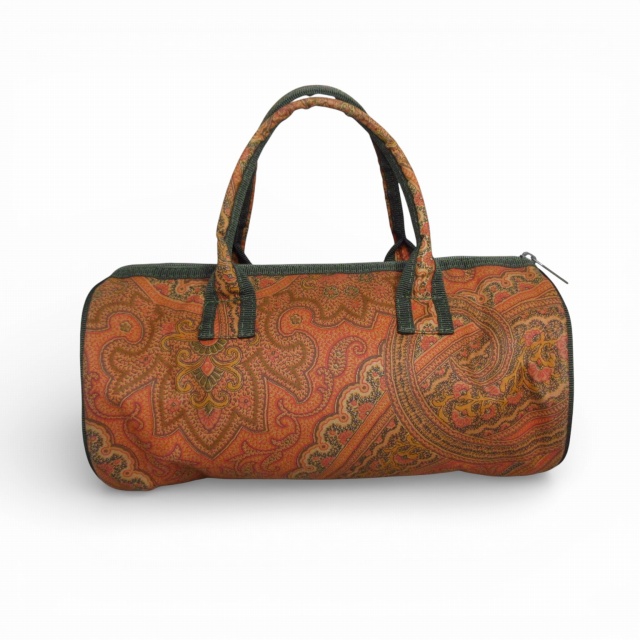 【中古】エトロ ETRO 美品 ミニボストンバッグ ペイズリー柄 ライトブラウン系 k375110 レディース_1