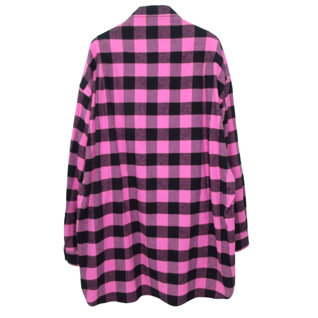 【中古】バレンシアガ BALENCIAGA シャツ チェック コットン ボタンダウン オーバーサイズ ロゴ 34 XL相当 E02250526264