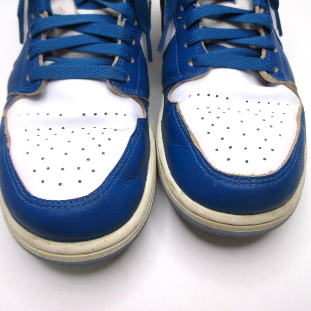 【中古】ナイキ NIKE AIR JORDAN 1LOW スニーカー 靴 ウイングロゴ ロートップ 28?p ブルー ホワイト k367930 メンズ_1