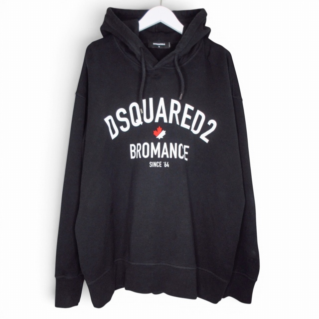 【中古】ディースクエアード DSQUARED2 ロゴスウェット プルオーバー フーディー パーカー オーバーサイズ 裏起毛