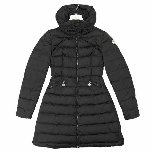 【中古】モンクレール MONCLER フラム FLAMME GIUBBOTTO ダウンコート ジャケット ロゴ Aライン フーディ ロング 0