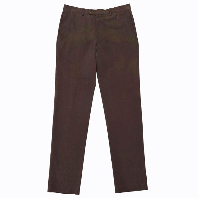 【中古】エルメス HERMES ヴィンテージ セリエボタン スラックスパンツ テーパード コットン こげ茶 ダークブラウン 52 約XLの通販は