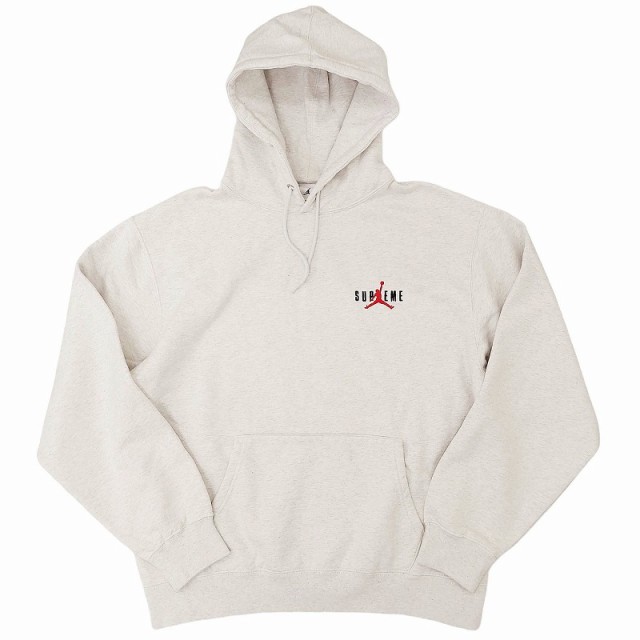 【中古】未使用品 シュプリーム SUPREME Jordan Hooded Sweatshirt Ash Grey コラボ パーカー フーディ トレーナー ジョーダン ロゴ