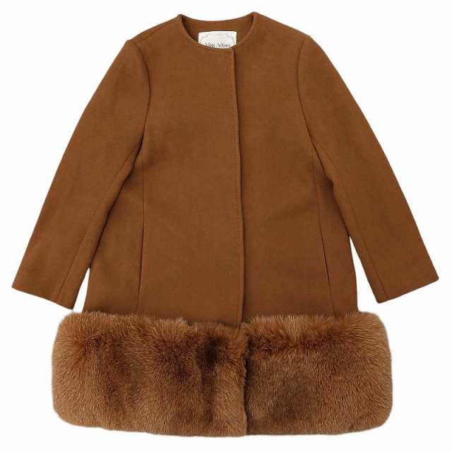 【中古】チェスティ ミスアドラ 美品 近年 NO COLLAR FUR COAT ノーカラーコート ジャケット フォックスファー付き