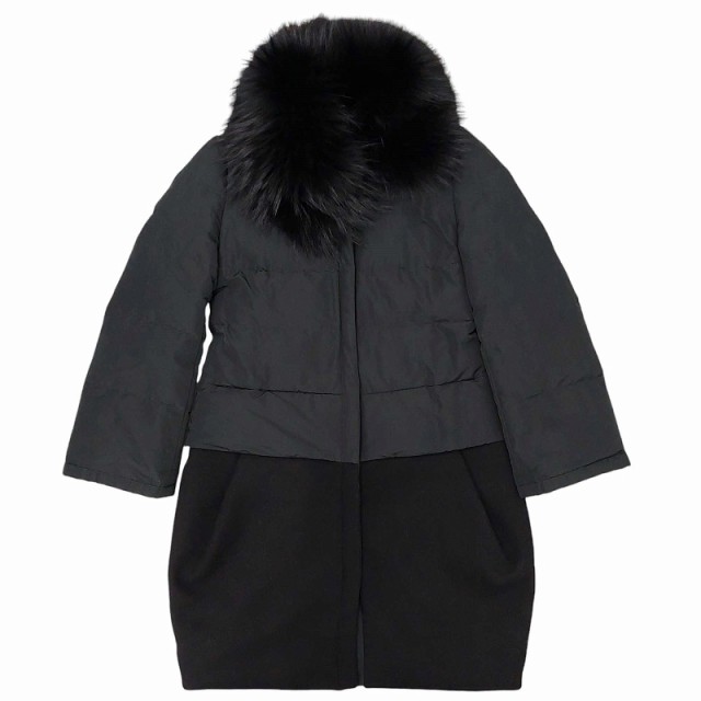 【中古】モンクレール MONCLER PREMIERE RHUBARBE ルバーブ ラクーンファー ロング ダウンコート ジャケット 切替 1