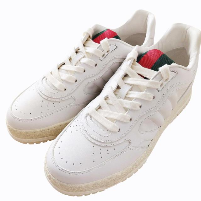 【中古】未使用品 グッチ GUCCI 24AW リウェブ スニーカー シューズ レザー シャリーライン ロゴ 786186 7 約26.0cmの通販は